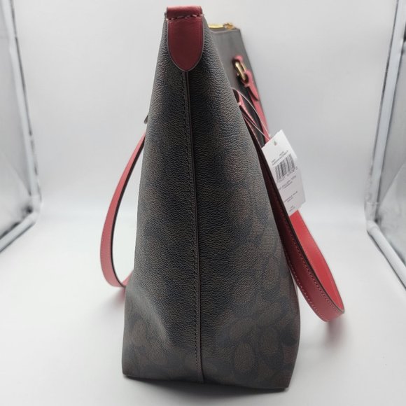 Coach Gallery Tote in Signature Canvas 79609 Brown Watermelon - Picture 3 of 8